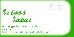 vilmos kapui business card